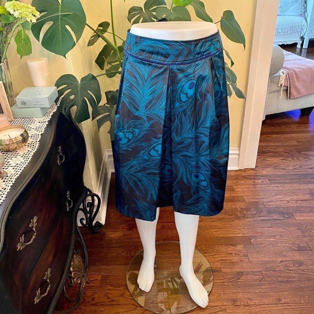 Gorgeous East 5th Satiny Peacock Skirt EUC sz 18